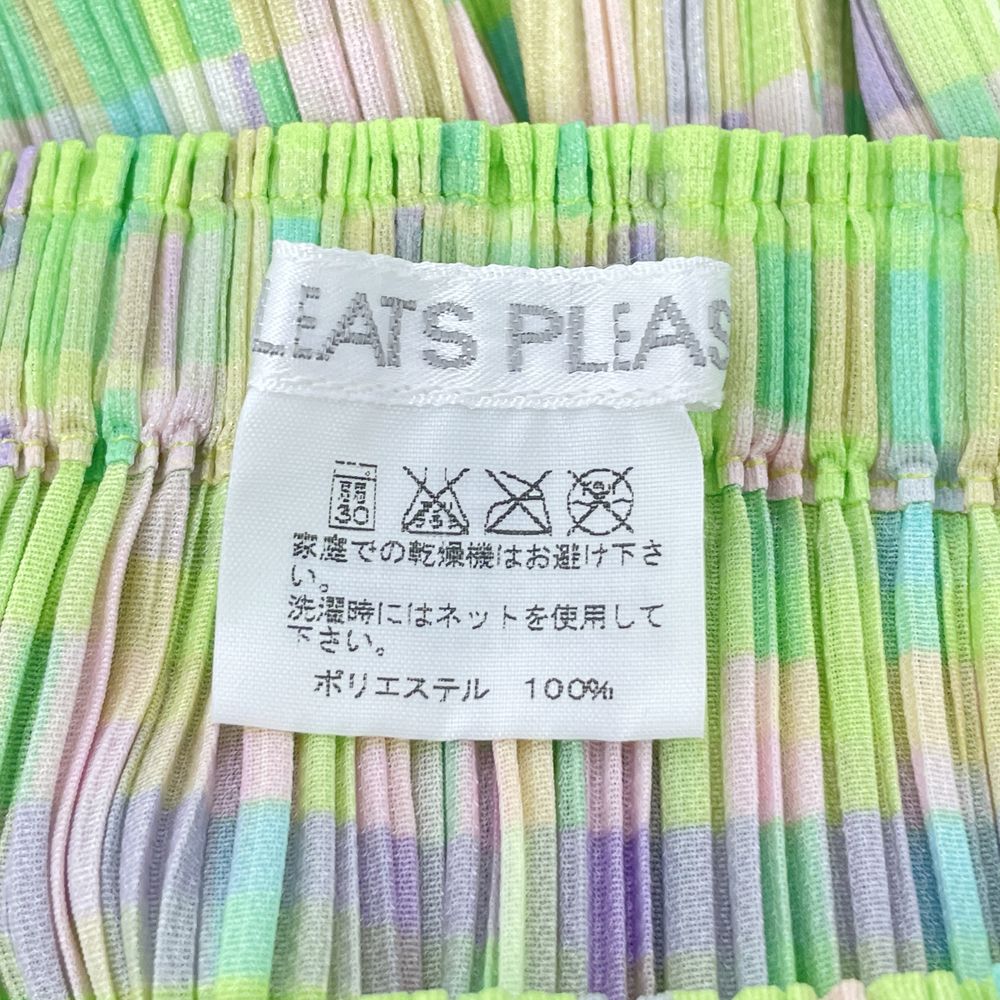 PLEATS PLEASE(プリーツプリーズ) イッセイミヤケ プリーツ加工 チェック柄 サイドスリット サイズ3 PP51-JG636 ロングスカート ポリエステル レディース【中古AB】20240602