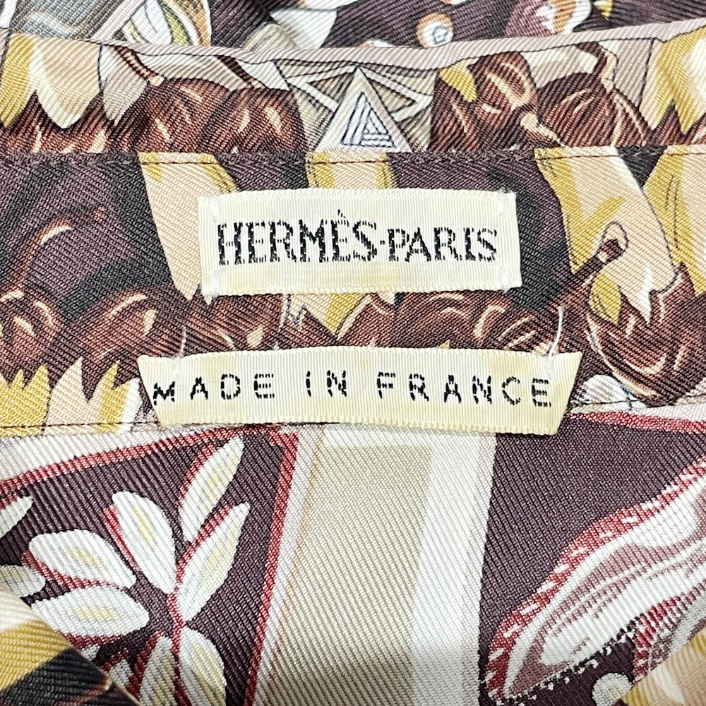 HERMES(エルメス) マルジェラ期 サイズ44 AUXPAYS DES EPICES スパイスの土地で 長袖シャツ シルク ユニセックス【中古AB】