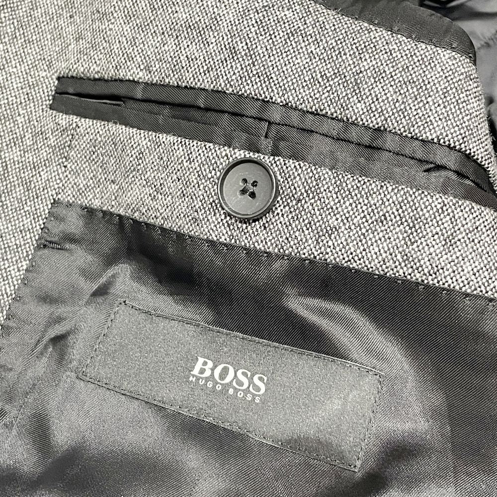 HUGO BOSS(ヒューゴボス) サイズ52 ツイード TRAVEL GARMENT インナービブ取り外し可能 テーラードジャケット ウール/ メンズ【中古AB】20240525