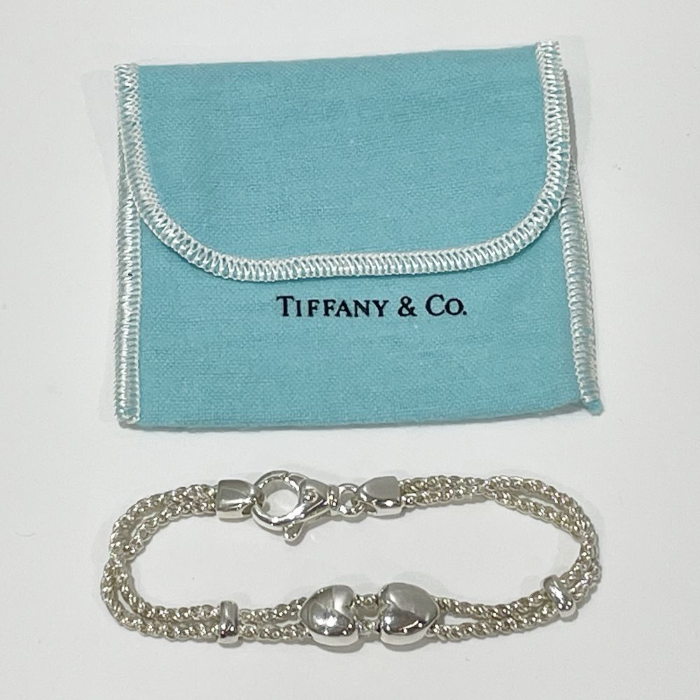 中古B/標準】TIFFANY&Co. ティファニー ダブルロープ ハート ブレス SV925 レディース ブレスレット シルバー20471071