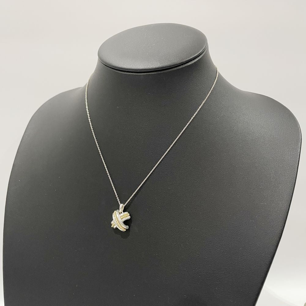 中古B/標準】TIFFANY&Co. ティファニー シグネチャー クロス コンビ シルバー925 K18YG レディース ネックレス  シルバー×ゴールド20471100