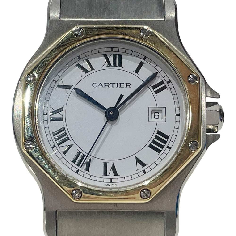 CARTIER(カルティエ) サントスオクタゴンLM 自動巻き ボーイズ 腕時計 ステンレススチール/K18イエローゴールド メンズ【中古B】20241104