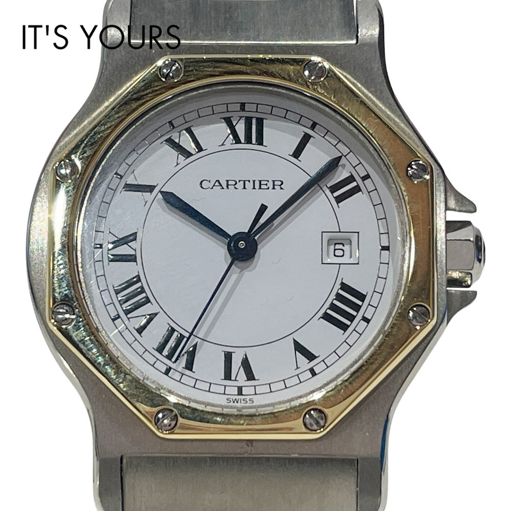 CARTIER(カルティエ) サントスオクタゴンLM 自動巻き ボーイズ 腕時計 ステンレススチール/K18イエローゴールド メンズ【中古B】20241104