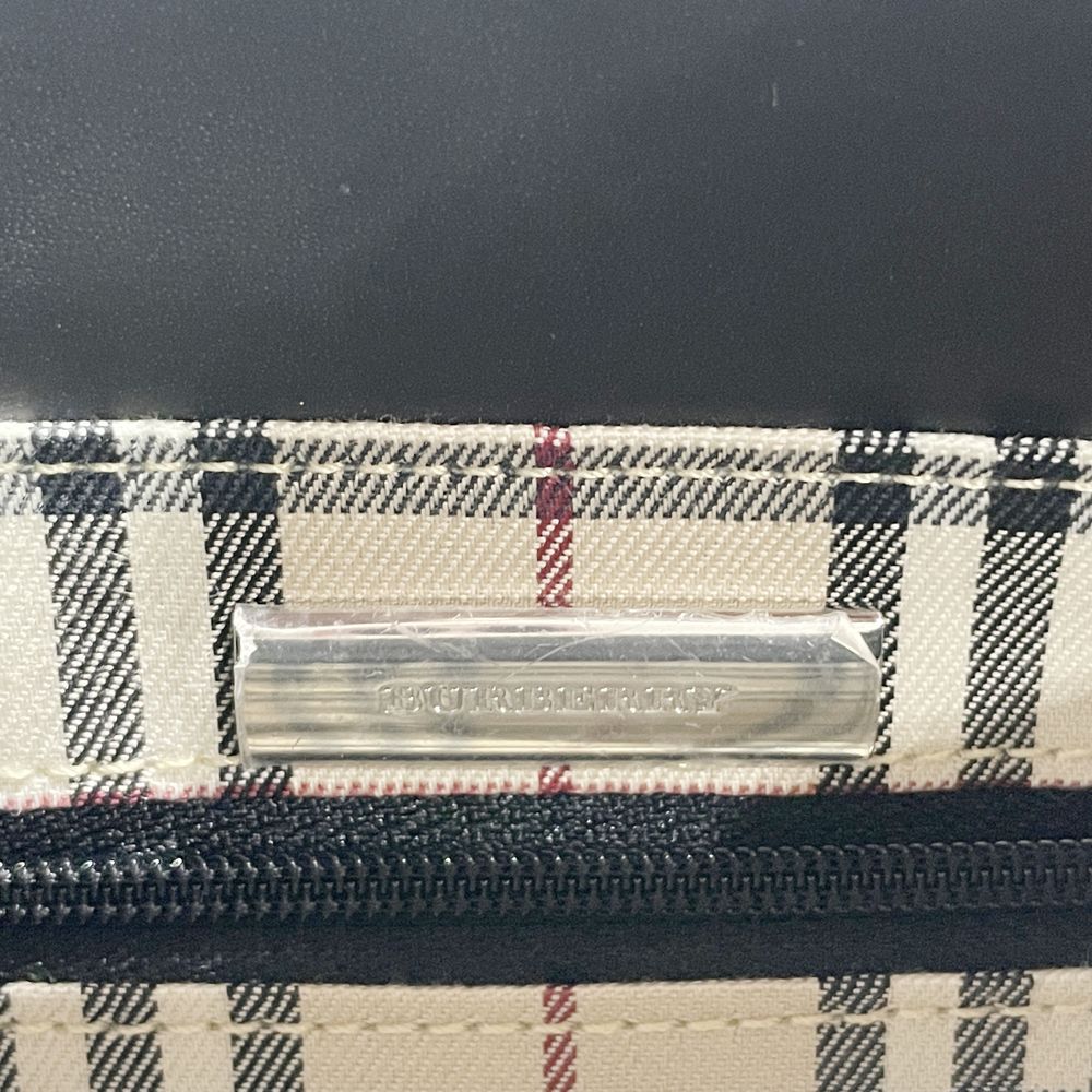 BURBERRY(バーバリー) サイドロゴ 内部チェック ワンショルダー 肩掛け ショルダーバッグ レザー レディース【中古AB】20240601