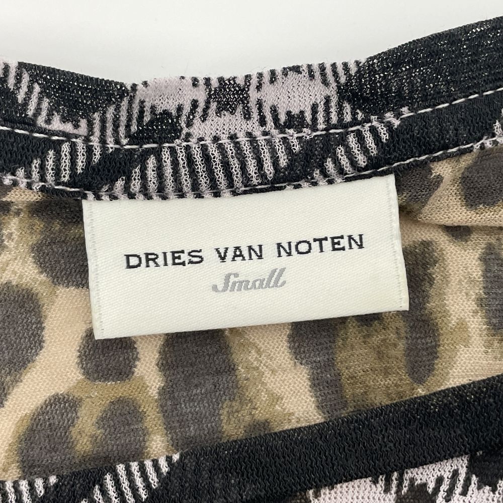 DRIES VAN NOTEN(ドリスヴァンノッテン) チェック レオパード 透け感 Tシャツ カットソー コットン レディース【中古AB】20240615