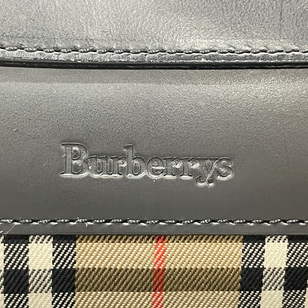 BURBERRY(バーバリー) ロゴ 一部チェック 肩掛け ショルダーバッグ レザー レディース【中古AB】20240608