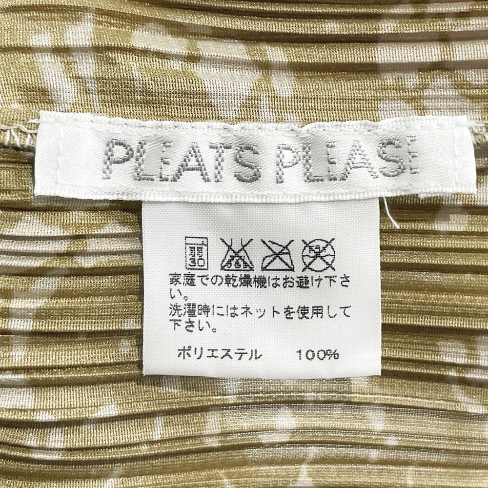 PLEATS PLEASE(プリーツプリーズ) イッセイミヤケ プリーツ加工 総柄 スキッパー サイズ3 PP71-JK816 カットソー ポリエステル レディース【中古AB】20240611