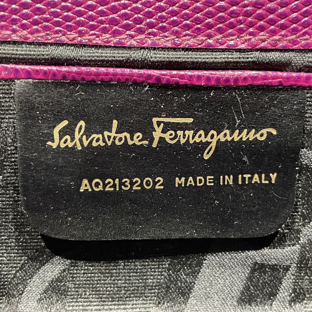 中古AB/使用感小】Salvatore Ferragamo サルヴァトーレフェラガモ ヴァラ リボン 型押し ミニ 3WAY レディース ショルダーバッグ  AQ213202 パープル20473431