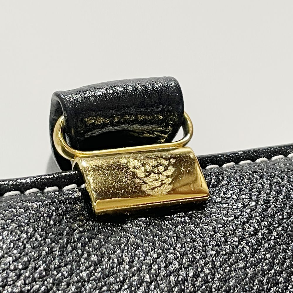 YVES SAINT LAURENT(イヴ・サンローラン) YSLロゴ ホワイトステッチ チャーム ヴィンテージ ハンドバッグ レザー レディース【中古AB】20240608