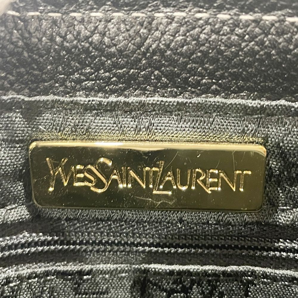 YVES SAINT LAURENT(イヴ・サンローラン) YSLロゴ ホワイトステッチ チャーム ヴィンテージ ハンドバッグ レザー レディース【中古AB】20240608