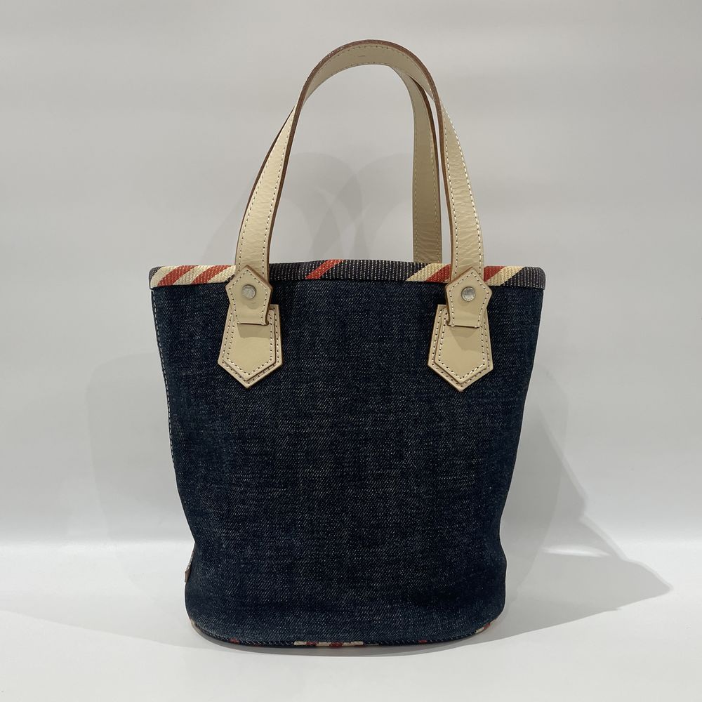 中古AB/使用感小】BURBERRY BLUE LABEL バーバリーブルーレーベル チェック バケツ型 レディース ハンドバッグ ブルー 20473450