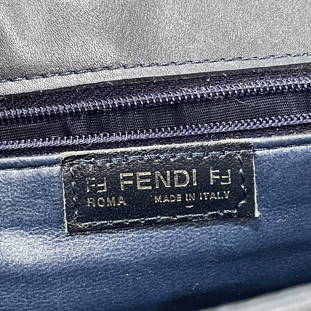 FENDI(フェンディ) FFロゴ 編み込み イントレ 斜め掛け ヴィンテージ ショルダーバッグ レザー レディース【中古B】20240630