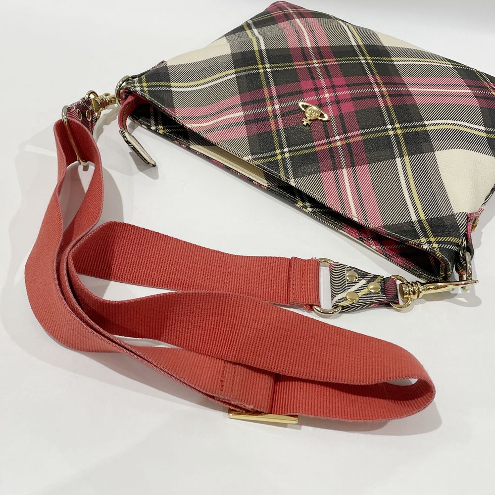 中古B/標準】Vivienne Westwood ヴィヴィアンウエストウッド オーブ チェック柄 斜め掛け レディース ショルダーバッグ20473995