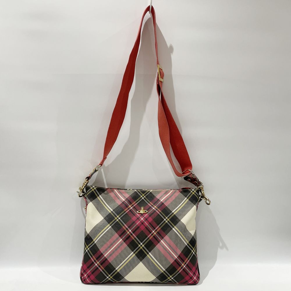 中古B/標準】Vivienne Westwood ヴィヴィアンウエストウッド オーブ チェック柄 斜め掛け レディース ショルダーバッグ20473995