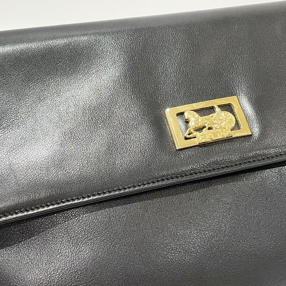 CELINE(セリーヌ) 馬車金具 バイカラー ヴィンテージ クラッチバッグ レザー レディース【中古AB】20240622