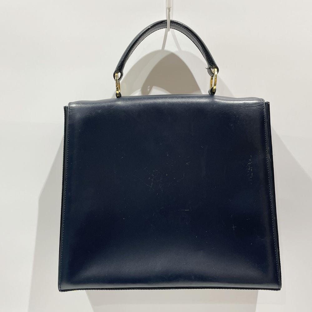 中古B/標準】CELINE セリーヌ サークルロゴ トップハンドル ヴィンテージ レディース ハンドバッグ ブラック20474000