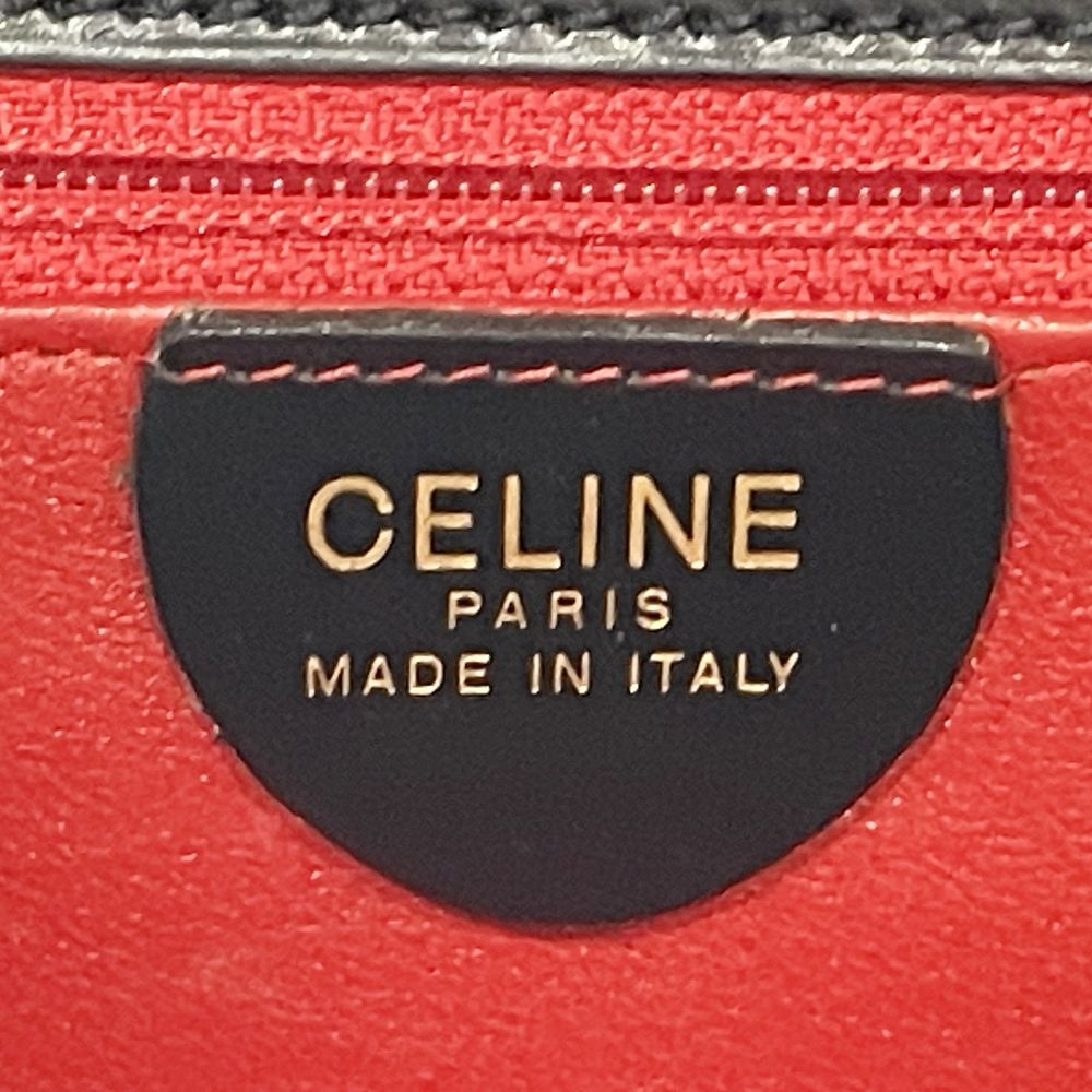 CELINE(セリーヌ) サークルロゴ トップハンドル ヴィンテージ ハンドバッグ レザー レディース【中古B】20240622