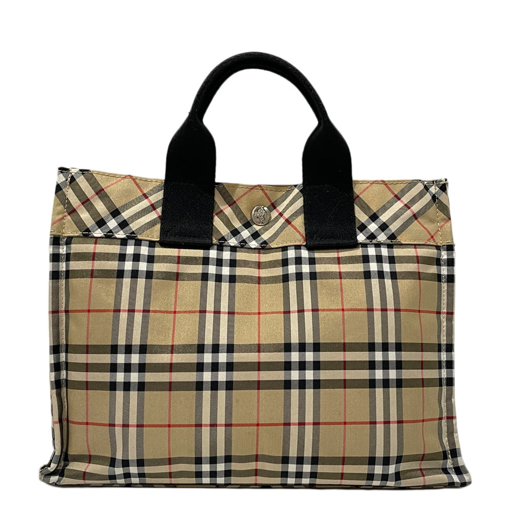 BURBERRY BLUE LABEL(バーバリーブルーレーベル) チェック スクエア型 ミニ ハンドバッグ ナイロン レディース【中古AB】20240622