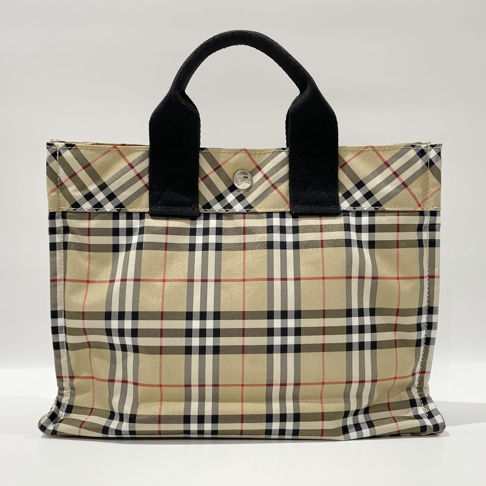 BURBERRY BLUE LABEL(バーバリーブルーレーベル) チェック スクエア型 ミニ ハンドバッグ ナイロン レディース【中古AB】20240622