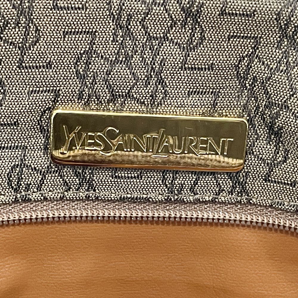 YVES SAINT LAURENT(イヴ・サンローラン) YSLロゴ プレート サイドポケット ヴィンテージ ハンドバッグ レザー レディース【中古AB】20240622