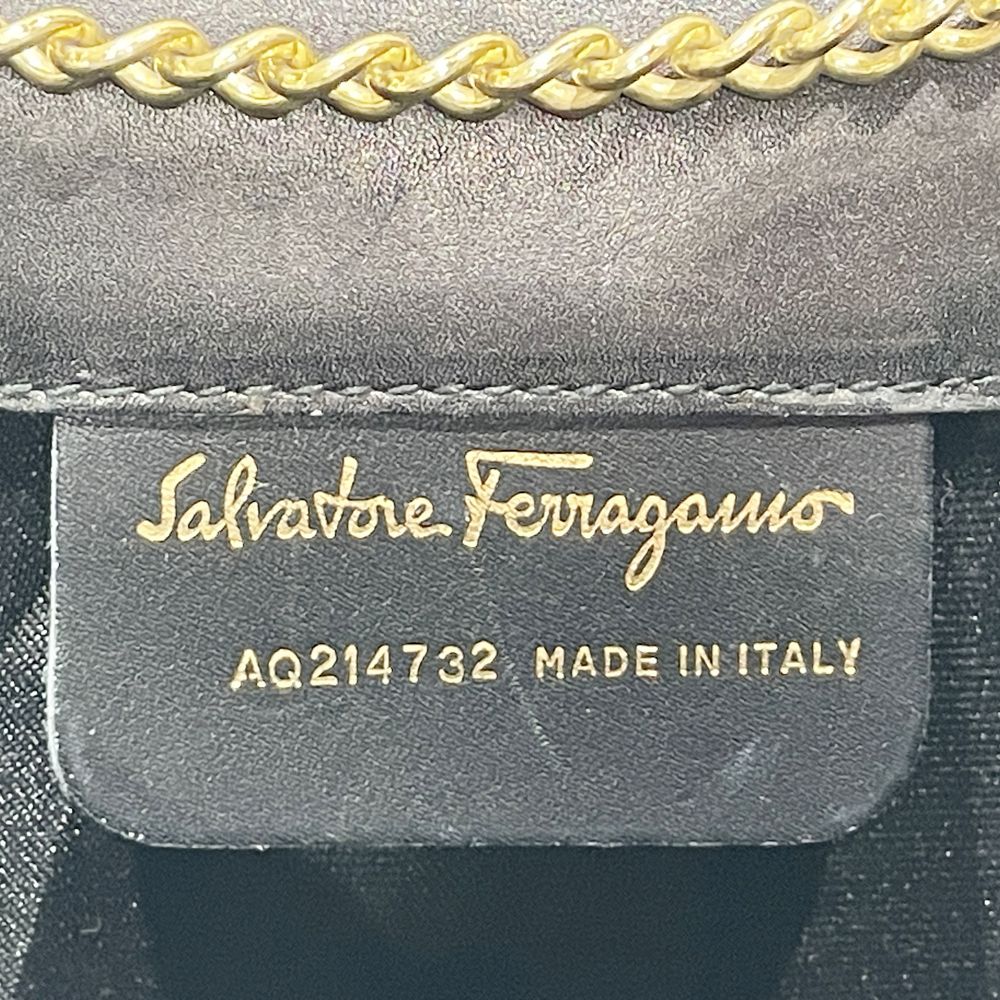 Salvatore Ferragamo(サルヴァトーレフェラガモ) ガンチーニ 3WAY ウエストポーチ ミニ チェーン AQ214732 ショルダーバッグ レザー レディース【中古B】20240622