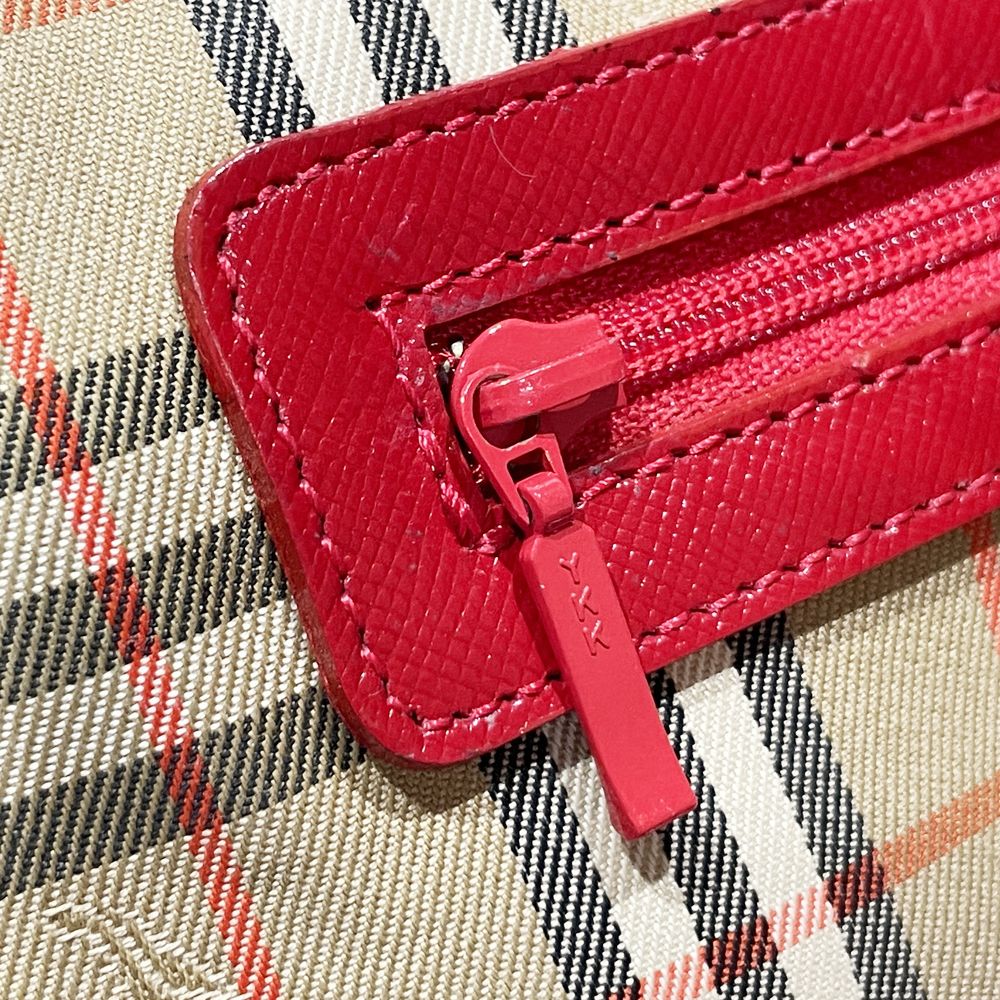 BURBERRY(バーバリー) ロゴ チェック チャーム付き ワンショルダー ショルダーバッグ キャンバス/レザー レディース【中古B】20240630