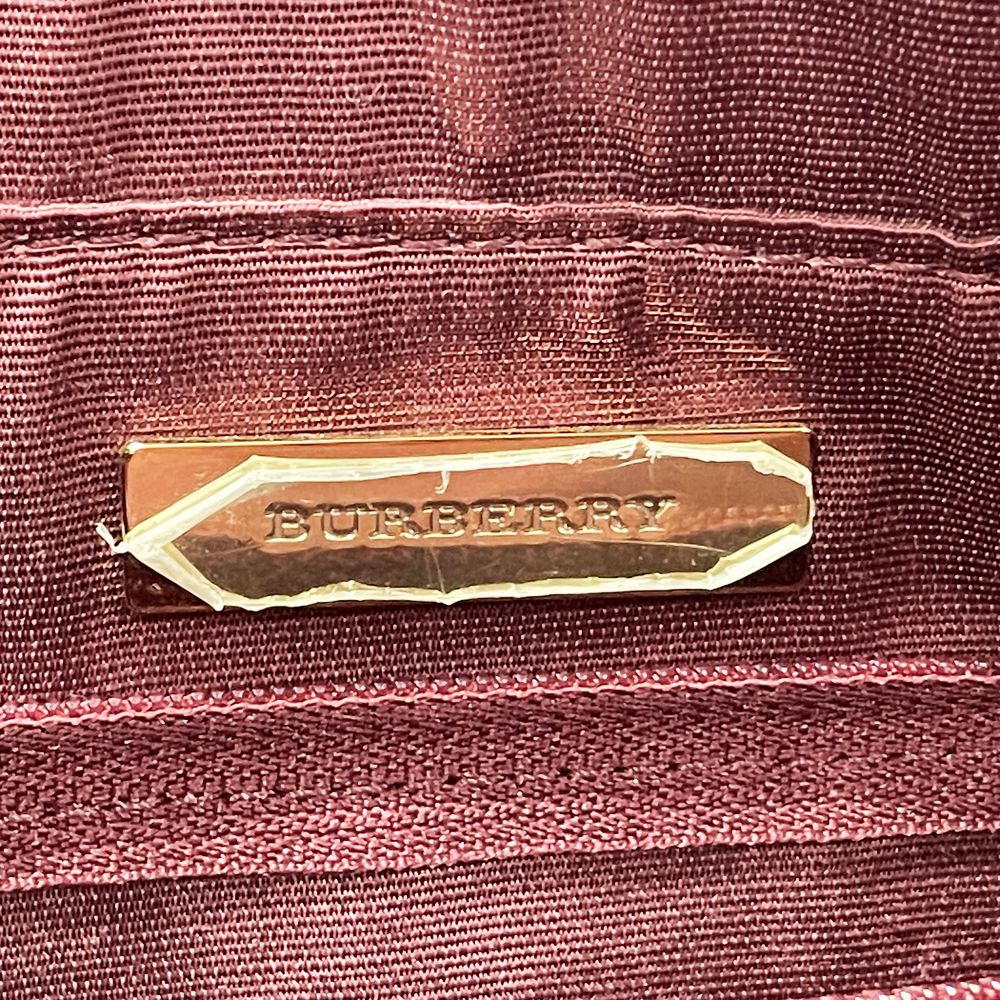 BURBERRY(バーバリー) ロゴ チェック トート 肩掛け ハンドバッグ キャンバス/レザー レディース【中古AB】20240630