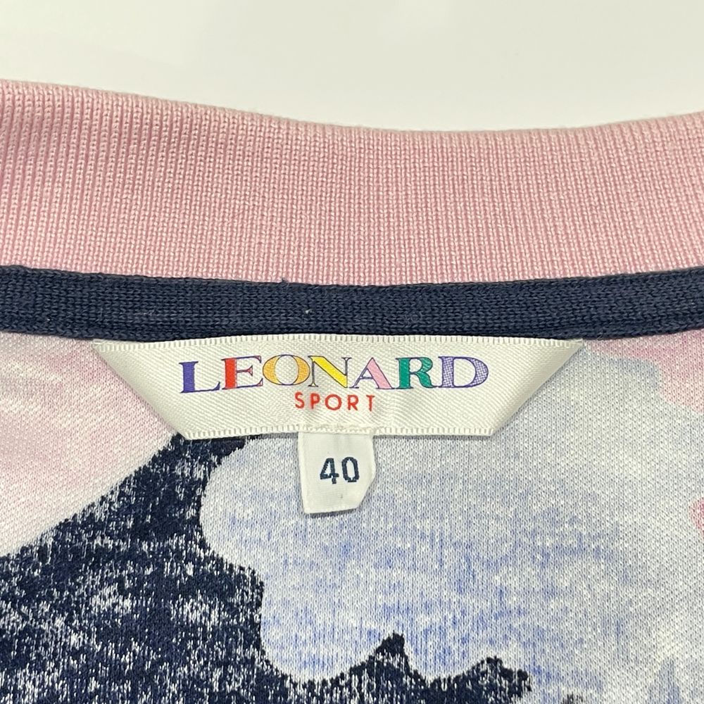 LEONARD(レオナール) SPORT ポロシャツ サイズ40 花柄 半袖 カットソー コットン/ レディース【中古AB】20240627