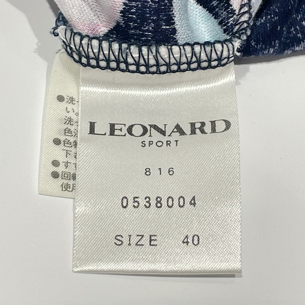 LEONARD(レオナール) SPORT ポロシャツ サイズ40 花柄 半袖 カットソー コットン/ レディース【中古AB】20240627