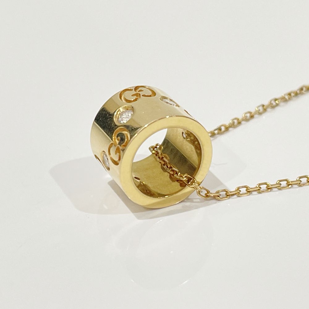 中古B/標準】GUCCI グッチ アイコン 6Pダイヤ K18YG ユニセックス ネックレス ゴールド20474880-1