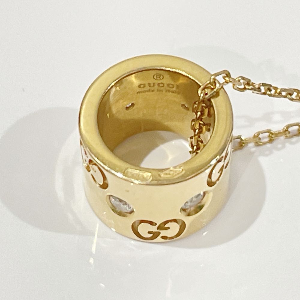 中古B/標準】GUCCI グッチ アイコン 6Pダイヤ K18YG ユニセックス ネックレス ゴールド20474880-1