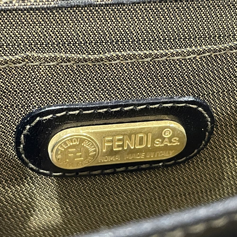 FENDI(フェンディ) ロゴ プレート ズッカ ミニ 斜め掛け ヴィンテージ ショルダーバッグ キャンバス/レザー レディース【中古AB】20240623