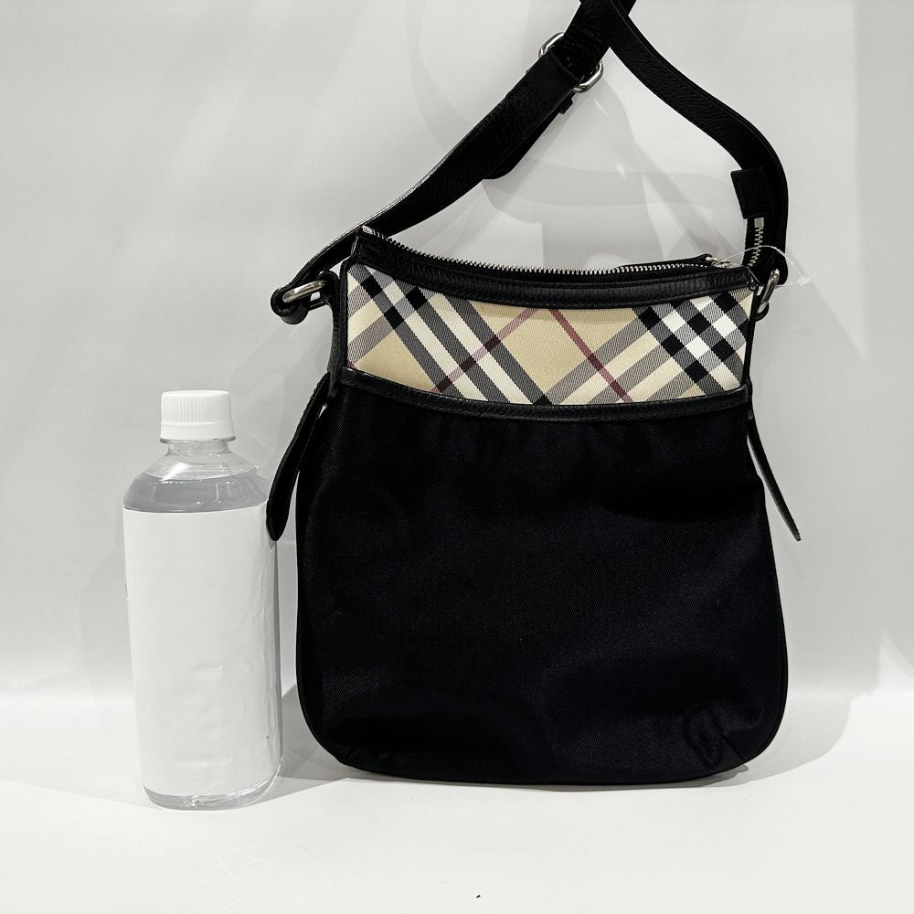 BURBERRY(バーバリー) 一部チェック柄 斜め掛け ショルダーバッグ キャンバス/レザー ユニセックス【中古AB】20240623