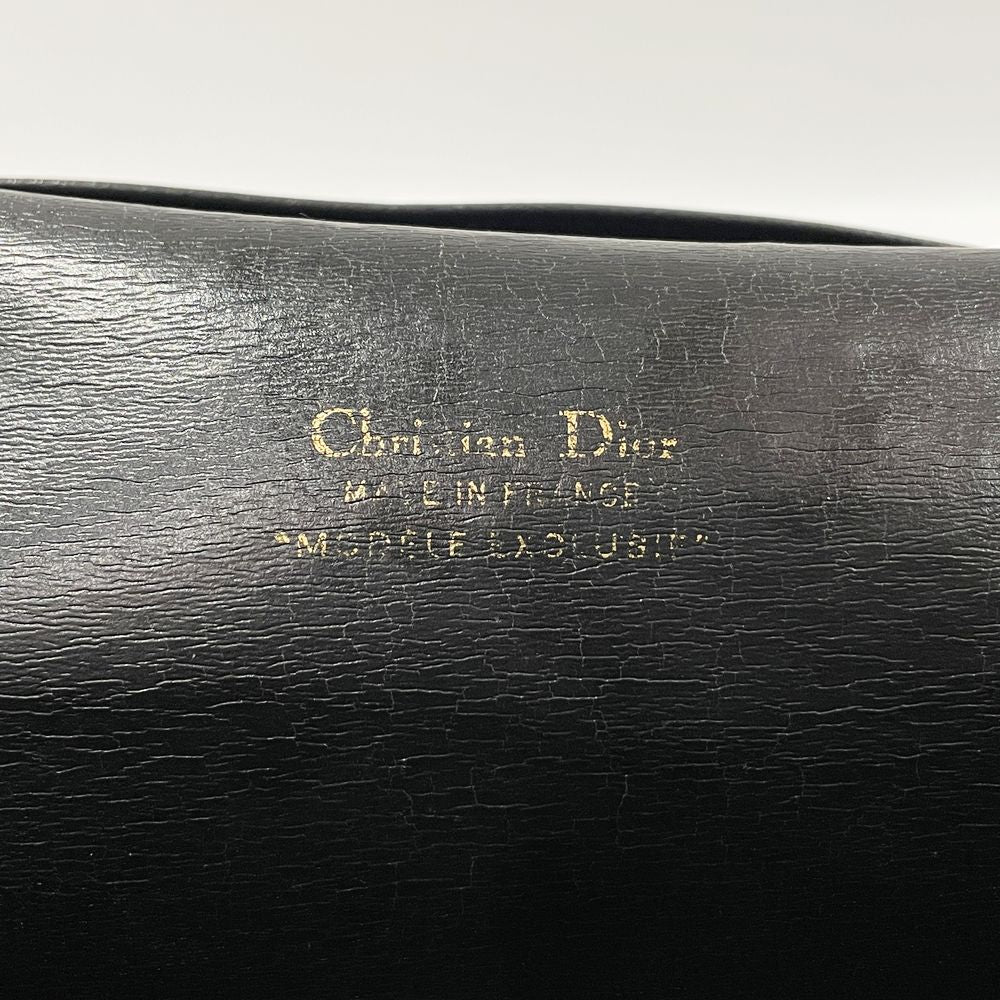 Christian Dior(クリスチャンディオール) CDロゴ プレート トップハンドル ヴィンテージ ハンドバッグ レザー レディース【中古B】20240630