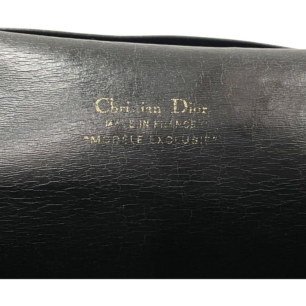 Christian Dior(クリスチャンディオール) CDロゴ プレート トップハンドル ヴィンテージ ハンドバッグ レザー レディース【中古B】20240630