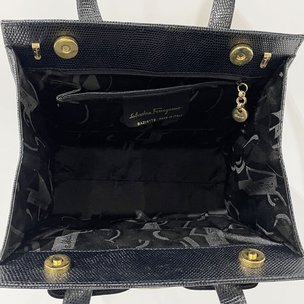 Salvatore Ferragamo(サルヴァトーレフェラガモ) ヴァラ リボン 型押し BA214178 ハンドバッグ レザー レディース【中古AB】20240630