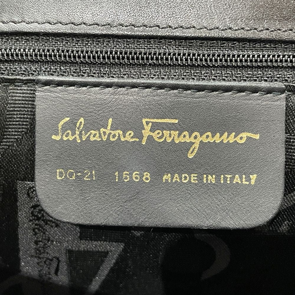 Salvatore Ferragamo(サルヴァトーレフェラガモ) ヒール金具 トップハンドル DQ-21 1568 ハンドバッグ レザー レディース【中古B】20240623