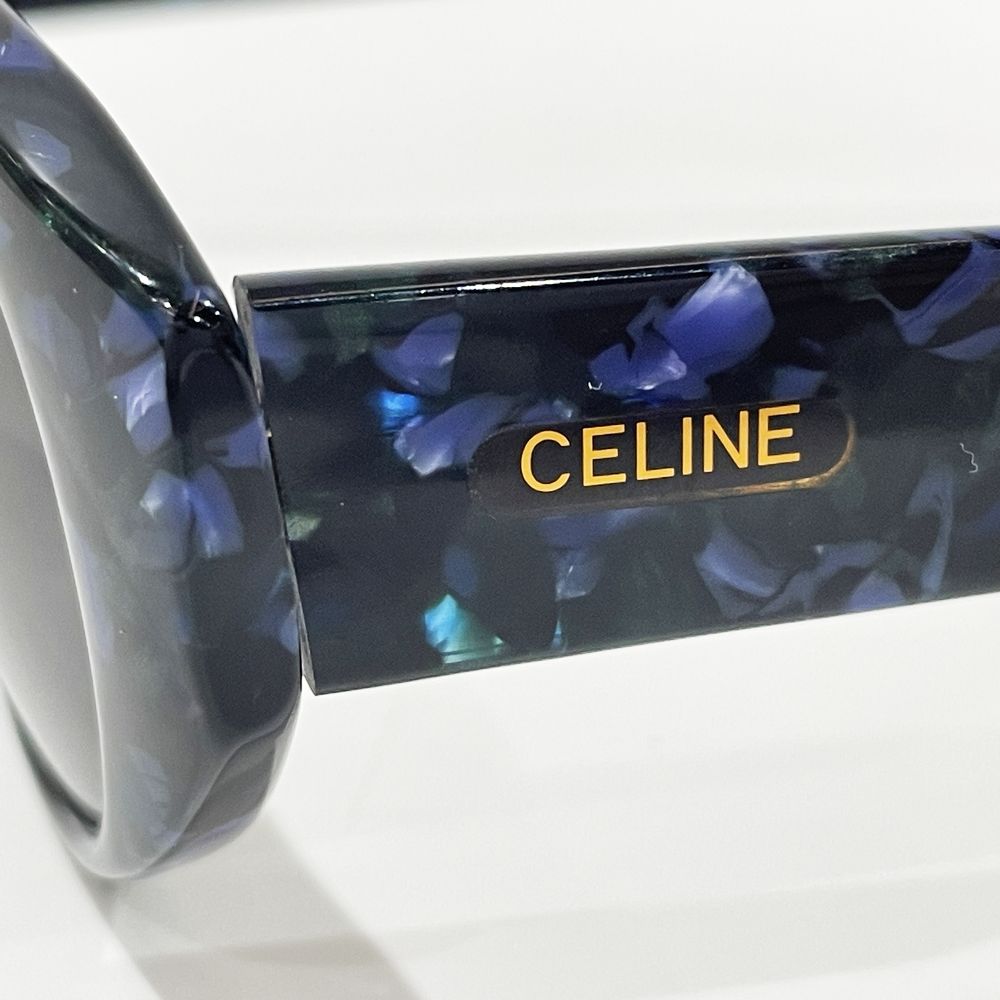 CELINE(セリーヌ) オーバル型 マーブル模様 CLF-669 ヴィンテージ ロゴ サングラス アセテート ユニセックス【中古A】20240708