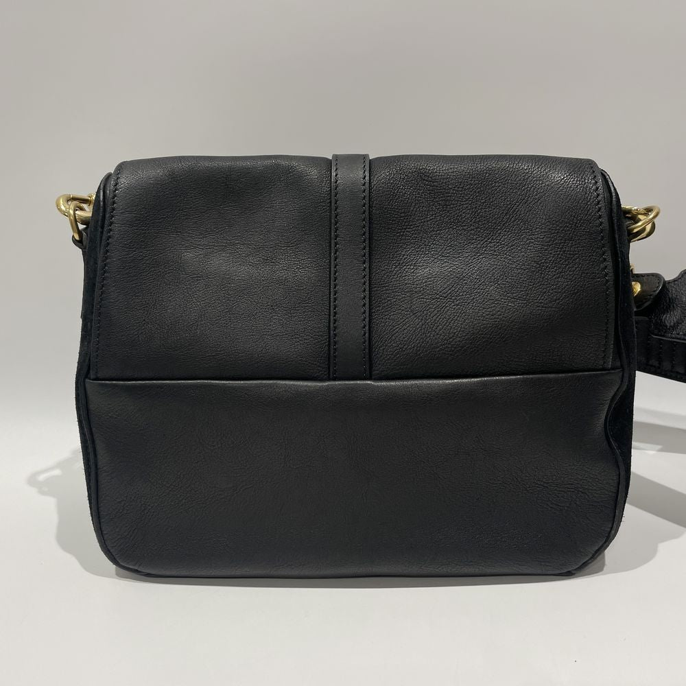 CELINE(セリーヌ) ロゴ プレート 斜め掛け ショルダーバッグ レザー/スエード レディース【中古AB】20240623