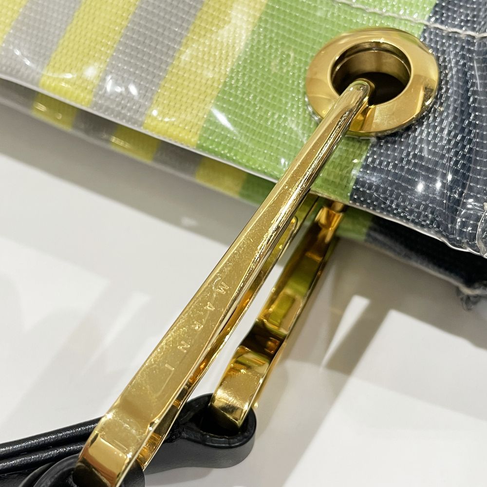 MARNI(マルニ) グロッシーグリップ GLOSSY GRIP ストライプ トートバッグ PVC/ビニール レディース【中古AB】20240630