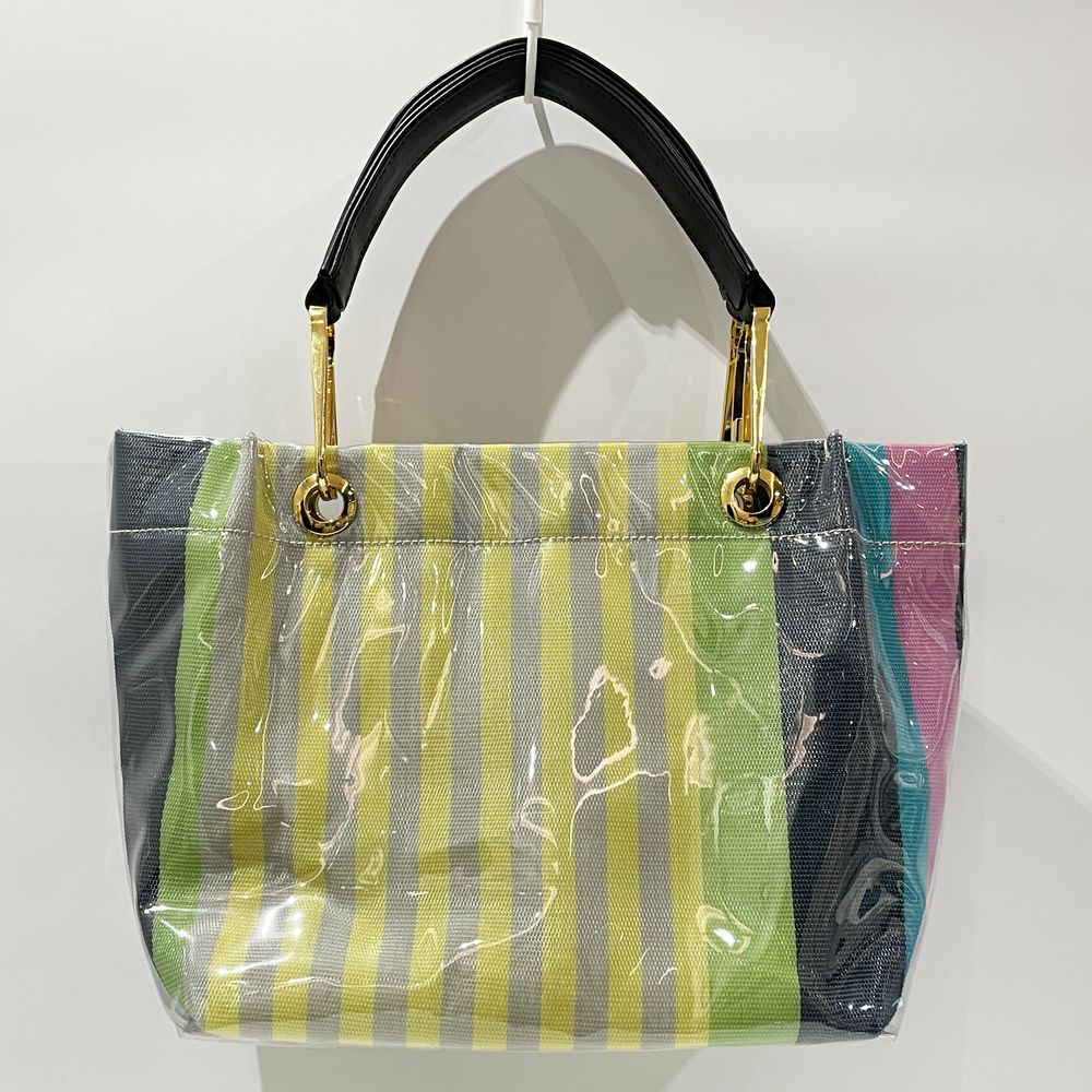 中古AB/使用感小】MARNI マルニ グロッシーグリップ GLOSSY GRIP ストライプ レディース トートバッグ20476139