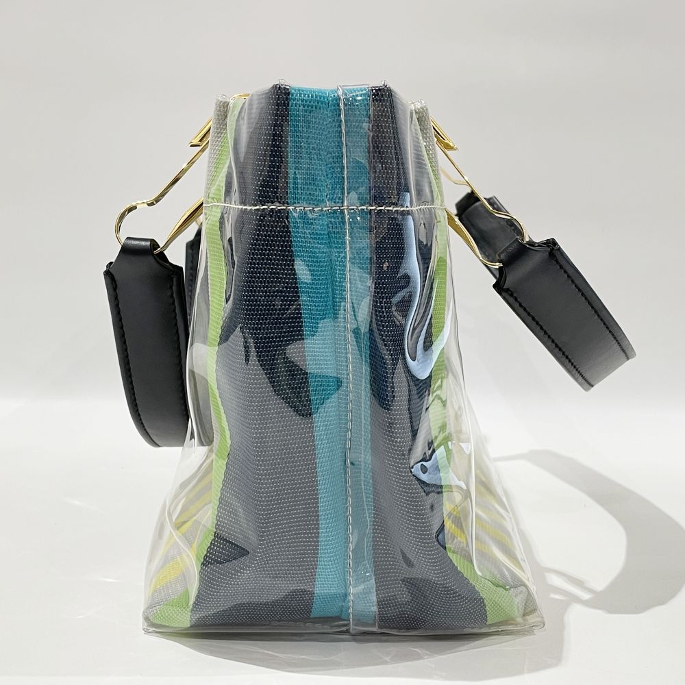 MARNI(マルニ) グロッシーグリップ GLOSSY GRIP ストライプ トートバッグ PVC/ビニール レディース【中古AB】20240630