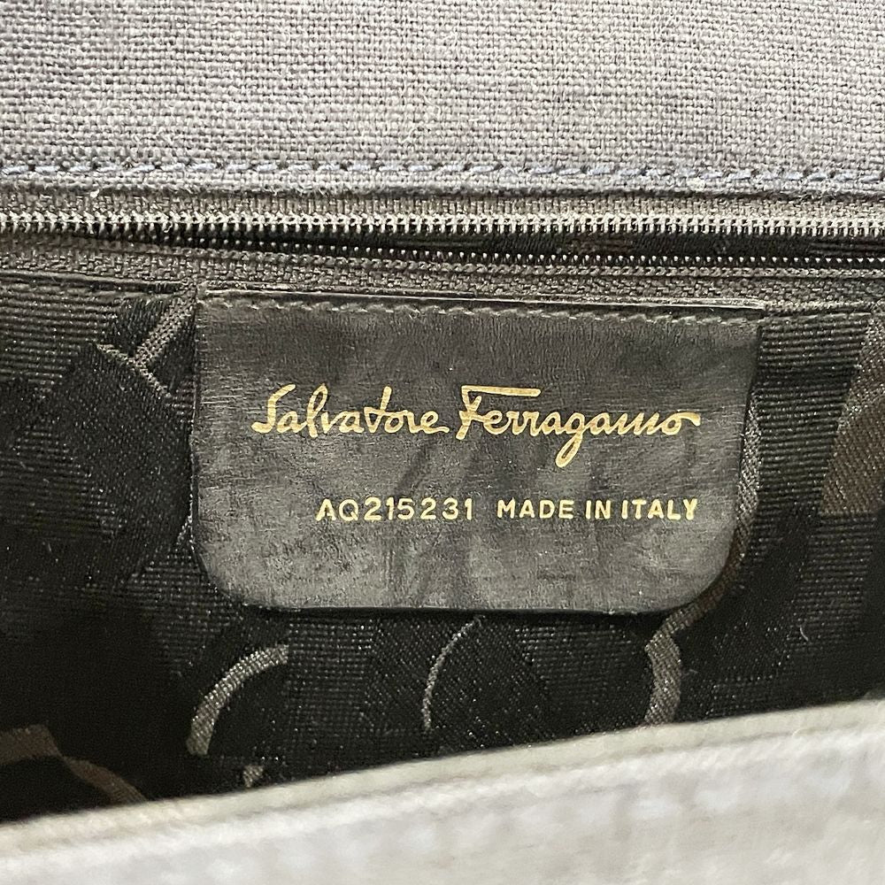 Salvatore Ferragamo(サルヴァトーレフェラガモ) ヴァラ リボン スクエア 斜め掛け AQ215231 ショルダーバッグ コットンリネン レディース【中古AB】20240622