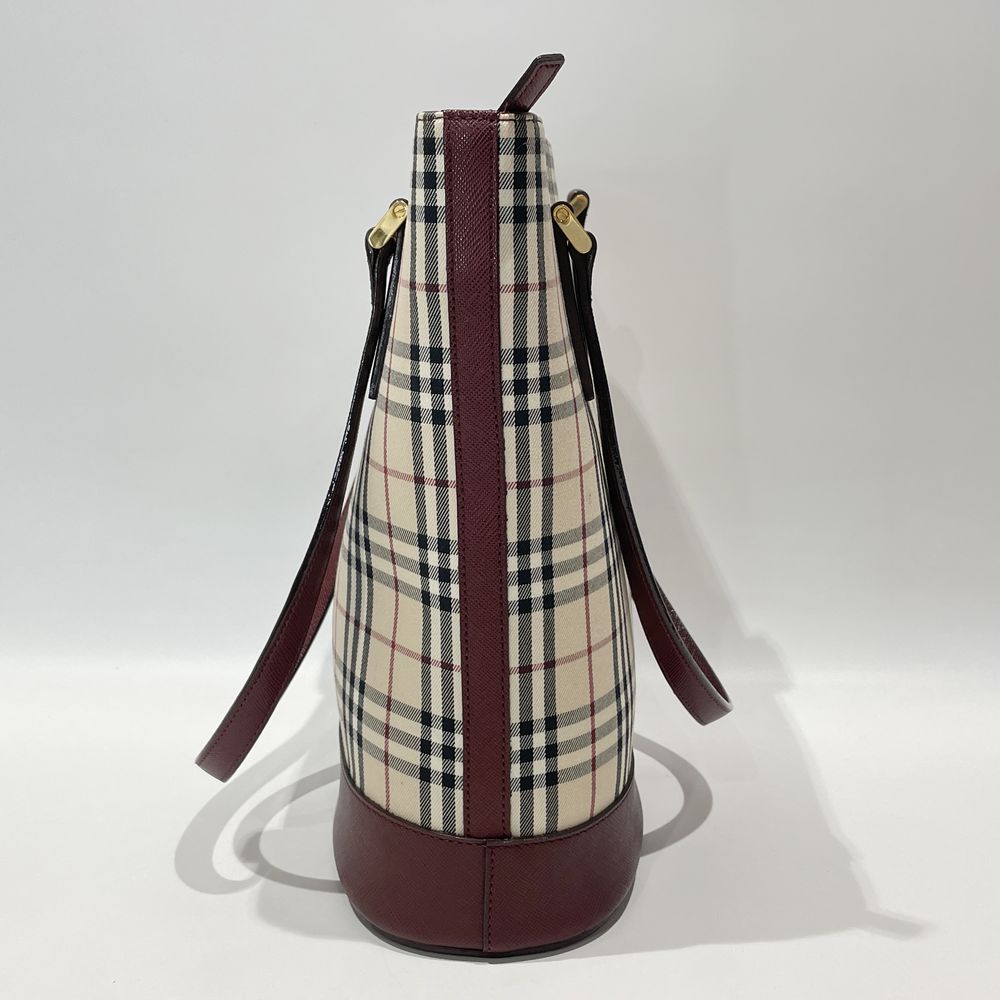 中古B/標準】BURBERRY バーバリー ロゴ チェック柄 スクエア型 レディース トートバッグ20476168