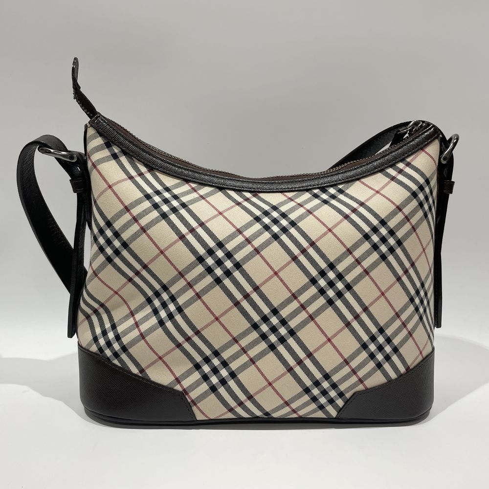 BURBERRY(バーバリー) ロゴ チェック 肩掛け ショルダーバッグ キャンバス/レザー レディース【中古AB】20240629