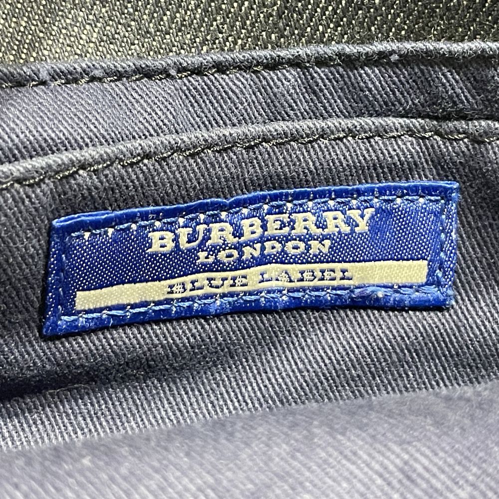 BURBERRY BLUE LABEL(バーバリーブルーレーベル) 刺繍 くり手デザイン バイカラー ハンドバッグ デニム/レザー レディース【中古B】20240629