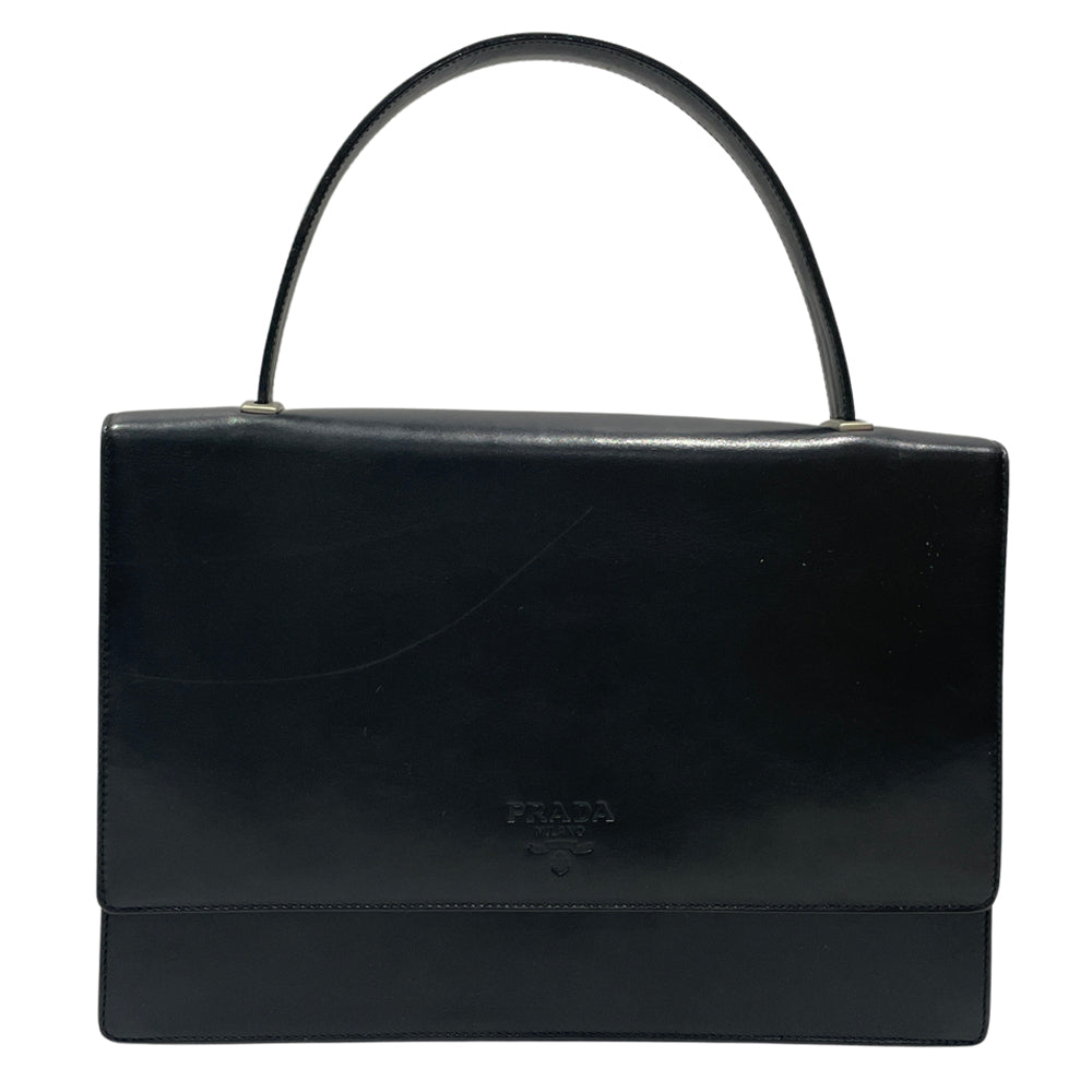 PRADA(プラダ) ロゴ トップハンドル スクエア型 ヴィンテージ ハンドバッグ レザー レディース【中古B】20240629