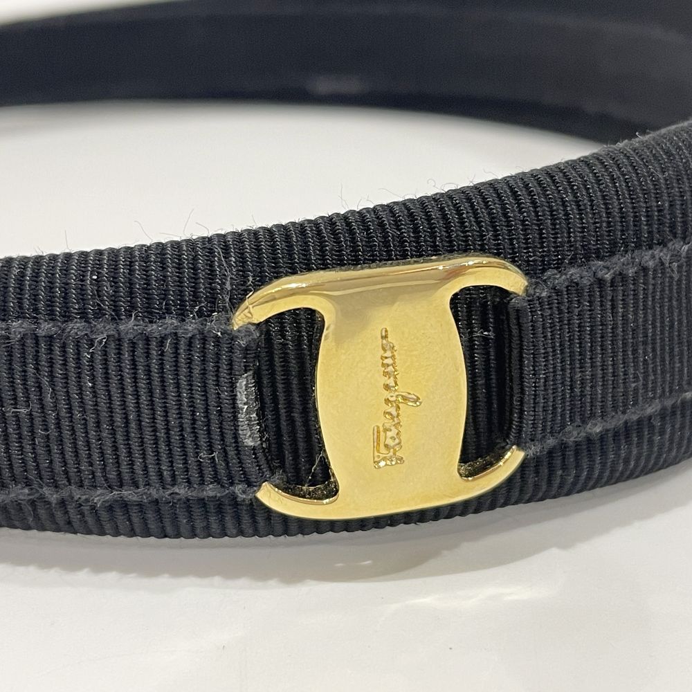 中古B/標準】Salvatore Ferragamo サルヴァトーレフェラガモ ロゴ ヴァラ リボン レディース カチューシャ ブラック20477167