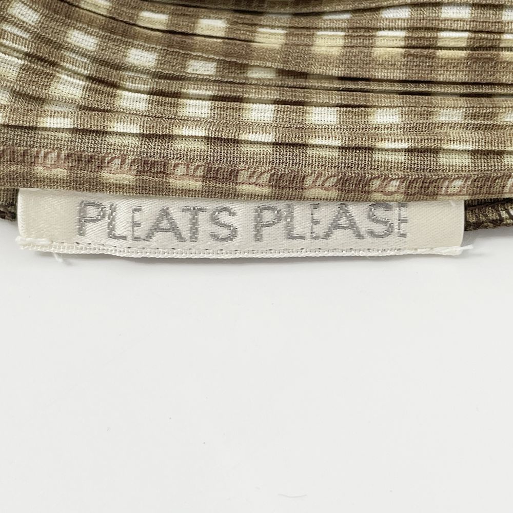 PLEATS PLEASE(プリーツプリーズ) イッセイミヤケ プリーツ加工 ギンガムチェック ノースリーブ カットソー ポリエステル レディース【中古B】20240630