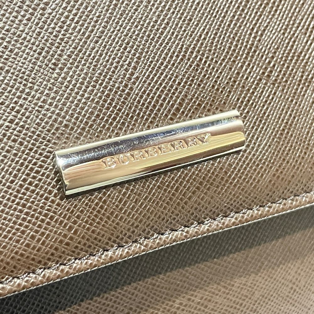 BURBERRY(バーバリー) ロゴ プレート 内部チェック 肩掛け ショルダーバッグ レザー レディース【中古AB】20240629